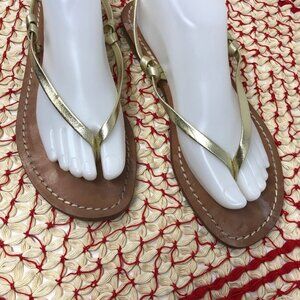 Corium Sorrento Metallic Gold Italian Thong Sandal